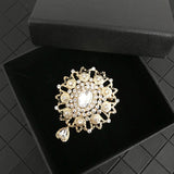 Vintage Crystal Brooch Moroccan Wedding Dress Corsage Ethnic Pin