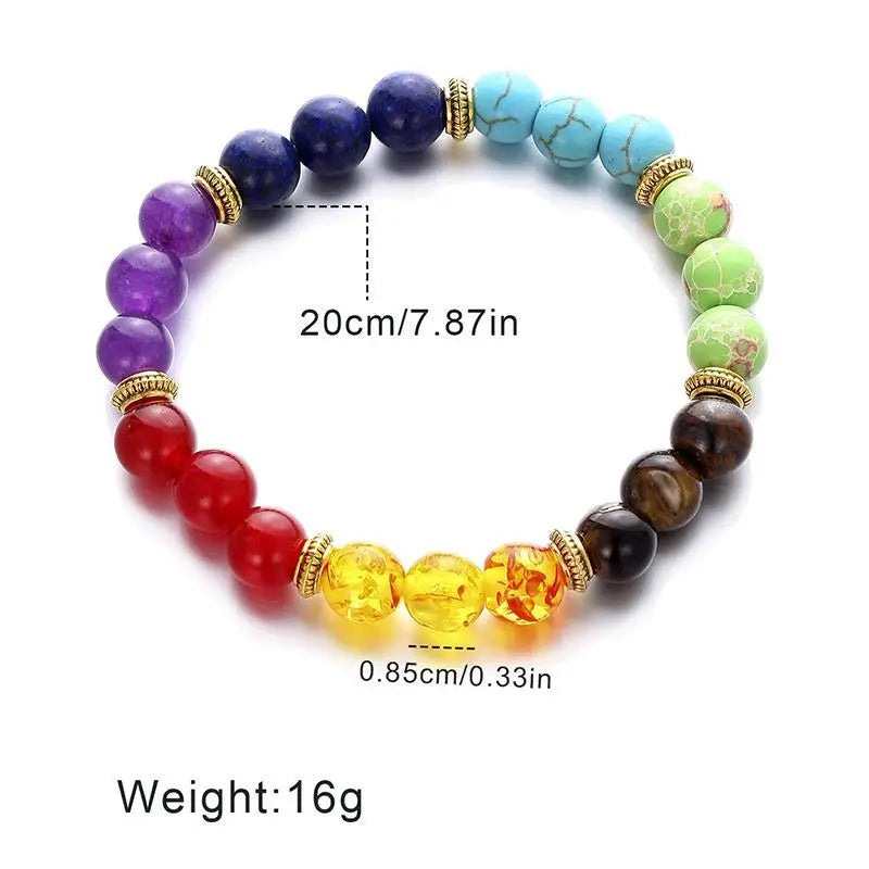 7 Chakras Mineral Crystal Bracelet Women