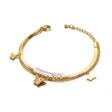 Vintage Shell Butterfly Bracelet 316L Stainless Steel Charm Chain Bangle
