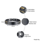 Men's Stainless Steel Magnetic ID Bracelet Cross Engraved