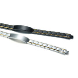 Men's Stainless Steel Magnetic ID Bracelet Cross Engraved