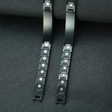 Men's Stainless Steel Magnetic ID Bracelet Cross Engraved