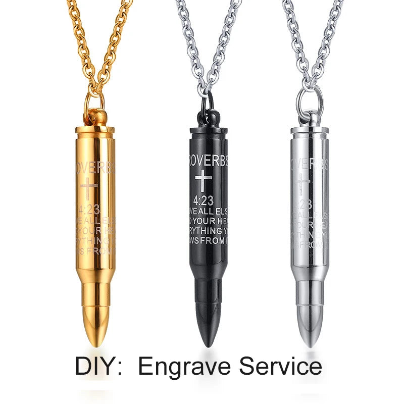 Stainless Steel Open Pendant Men's Necklace Vintage Stylish Urns for Ashes