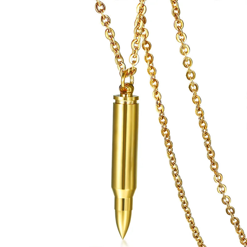 Stainless Steel Open Pendant Men's Necklace Vintage Stylish Urns for Ashes