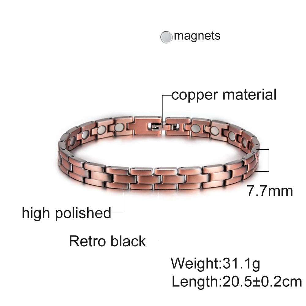 Copper Magnet Health Bracelets Women Chain Bracelets Femme