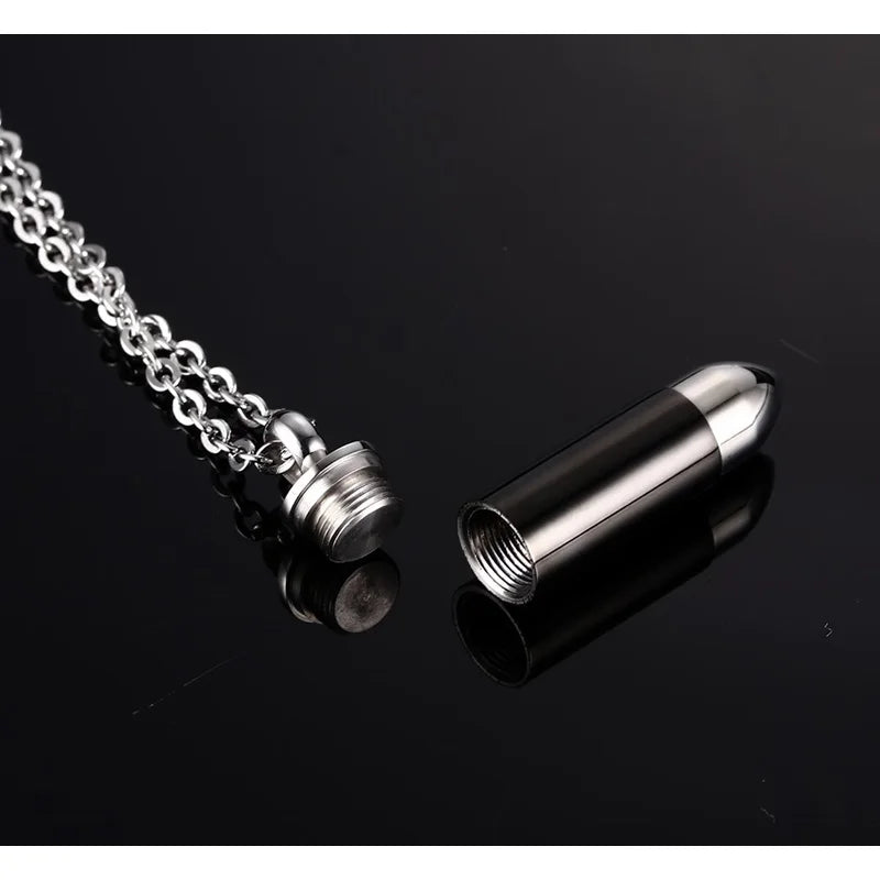 Punk Stainless Steel Cremation Pendant Necklace for Pets Ashes