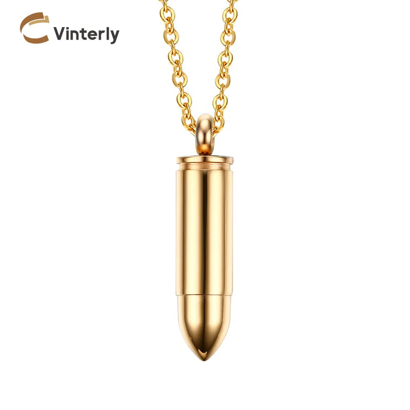 Punk Stainless Steel Cremation Pendant Necklace for Pets Ashes