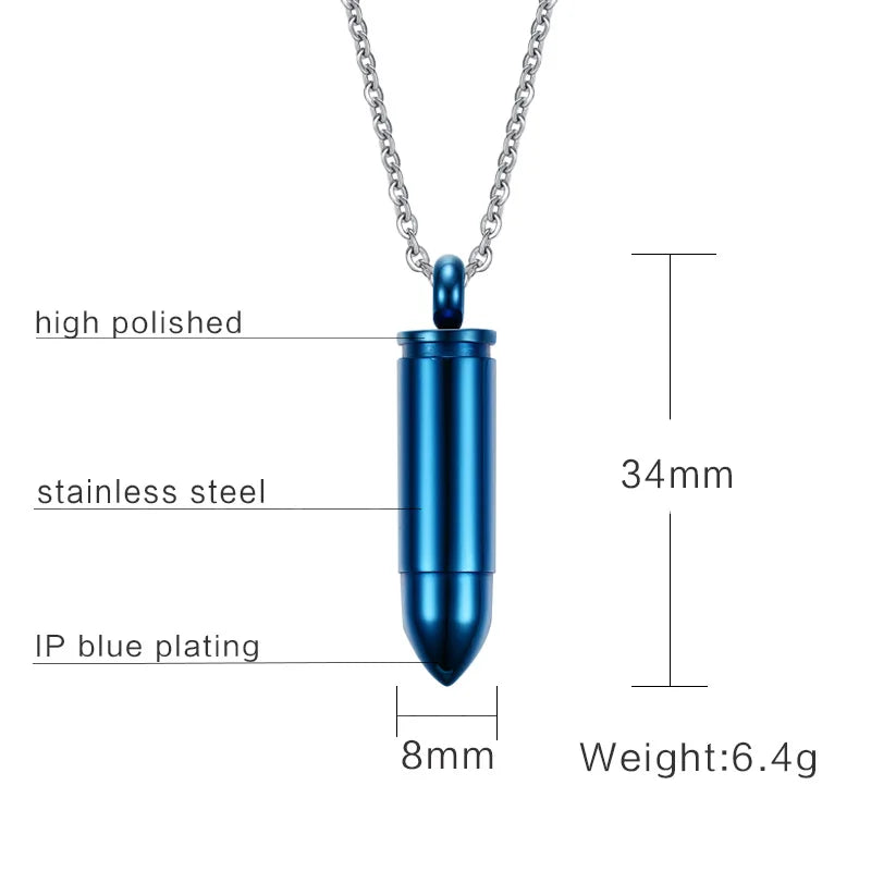 Punk Stainless Steel Cremation Pendant Necklace for Pets Ashes