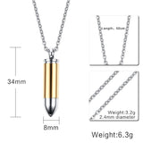 Punk Stainless Steel Cremation Pendant Necklace for Pets Ashes