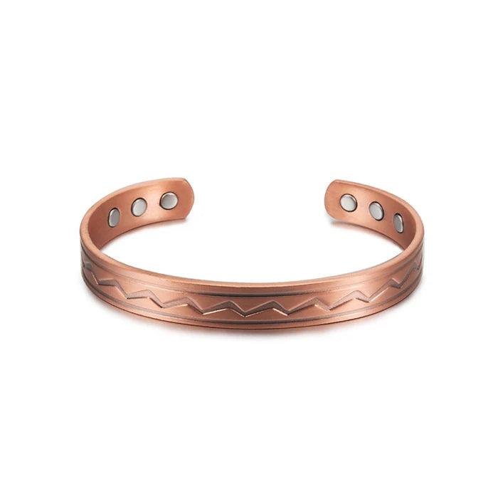 Copper Bracelets for Arthritis Women-Men Magnetic Solid Adjustable Cuff