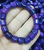 Violet Purple Cherry Red Jade Stretch Bracelet 7.5inch