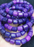 Violet Purple Cherry Red Jade Stretch Bracelet 7.5inch