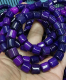 Violet Purple Cherry Red Jade Stretch Bracelet 7.5inch