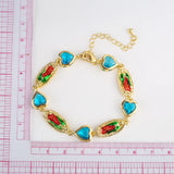 Virgin Mary Heart Bracelet Women Tennis CZ Crystal Green Pink Charm Jewelry