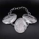 Virgin Mary Pendant Bracelets Stainless Steel Catholic Our Lady Medals Charm