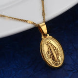 Virgin Mary Pendant Necklace for Women Girls Chain Jewelry