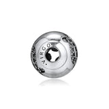 Virgo Beads with Clear CZ 925 Silver Charms