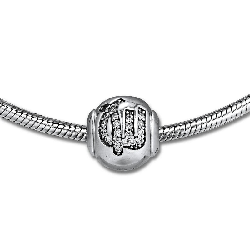 Virgo Beads with Clear CZ 925 Silver Charms