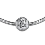 Virgo Beads with Clear CZ 925 Silver Charms