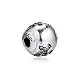 Virgo Beads with Clear CZ 925 Silver Charms