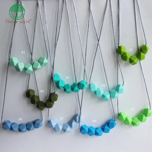 Viridity Baby Silicone Teether Necklace BPA-Free Silicone Geometric Beads