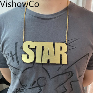 VishiowCo Acrylic Name Necklace with Cuban Chain