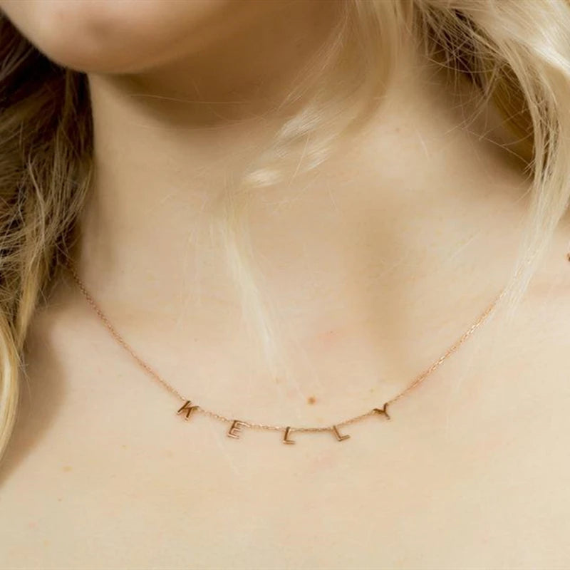 VishowCo 26 Letter Necklace Chocker Name Necklace for Christmas Gift