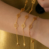 VishowCo Birth Flower Name Bracelets Personalized Women Silver