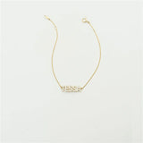 VishowCo Crystal Pendant Name Bracelet Stainless Steel Zircon Letter Pendant