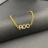 VishowCo Crystal Pendant Name Bracelet Stainless Steel Zircon Letter Pendant