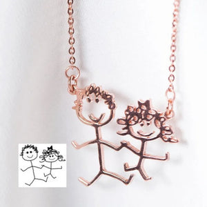 VishowCo Kids Drawing Necklace Personalized Child Artwork Chain Jewelry