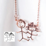 VishowCo Kids Drawing Necklace Personalized Child Artwork Chain Jewelry