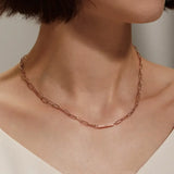 VishowCo Engraved Necklace Paperclip Chain Women's Personalized Jewelry