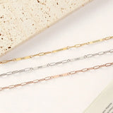 VishowCo Engraved Necklace Paperclip Chain Women's Personalized Jewelry