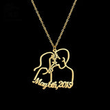 VishowCo Children's Hand Drawing Pendant Engraved Necklace