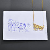 VishowCo Children's Hand Drawing Pendant Engraved Necklace