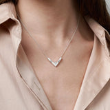 VishowCo Stainless Steel Necklace Pendant for Women Rose Jewelry Gift