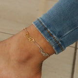 Personalized Name Stainless Steel Box Chain Leg Chain Foot Jewelry Gift