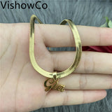 VishowCo Name Anklet Stainless Steel Chain Foot Beach Jewelry Gift