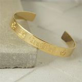 VishowCo Personalised Stainless Steel Name Bangle Bracelet