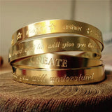 VishowCo Personalised Stainless Steel Name Bangle Bracelet