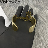VishowCo Name Bangle Stainless Steel Adjustable Bracelet Jewelry