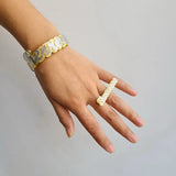 VishowCo Name Bracelet Bangle Set Personalized