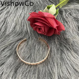 VishowCo Name Bracelet Stainless Steel Old English Font Nameplate Bangle