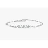 Personalized Name Bracelet Stainless Steel Chain 9mm Zircon Women
