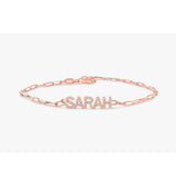 Personalized Name Bracelet Stainless Steel Chain 9mm Zircon Women