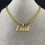 VishowCo Name Necklace Stainless Steel Personalized Nameplate Pendant