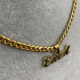 VishowCo Name Necklace Stainless Steel Personalized Nameplate Pendant