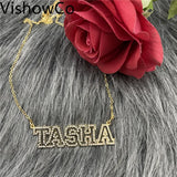 VishowCo Personalized Stainless Steel Name Necklace Choker for Women