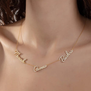 VishowCo Name Necklace Personalized Diamond Pendant Necklace